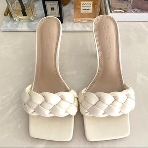 Wild Diva white mules sandals